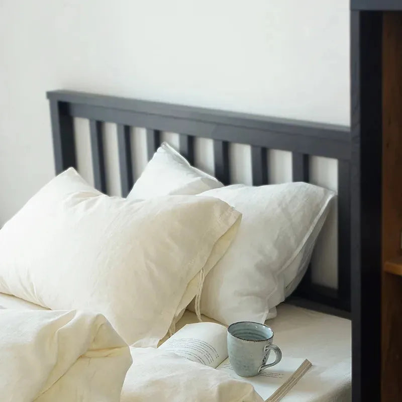 Texture Cotton Linen Blend Duvet Cover Set - 图片 19