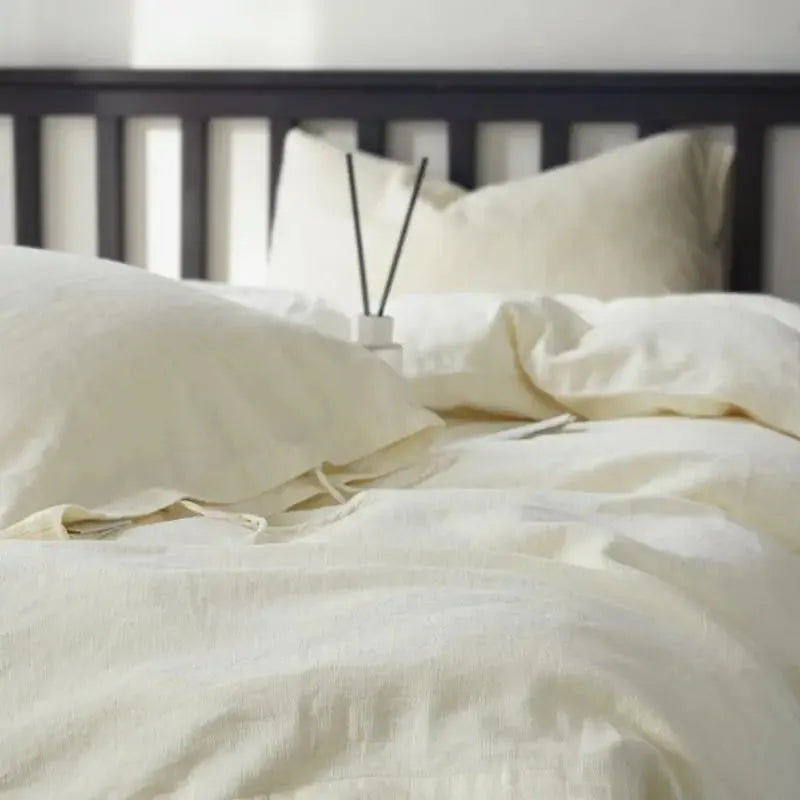 Texture Cotton Linen Blend Duvet Cover Set - 图片 3