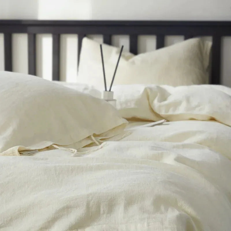 Texture Cotton Linen Blend Duvet Cover Set - 图片 30