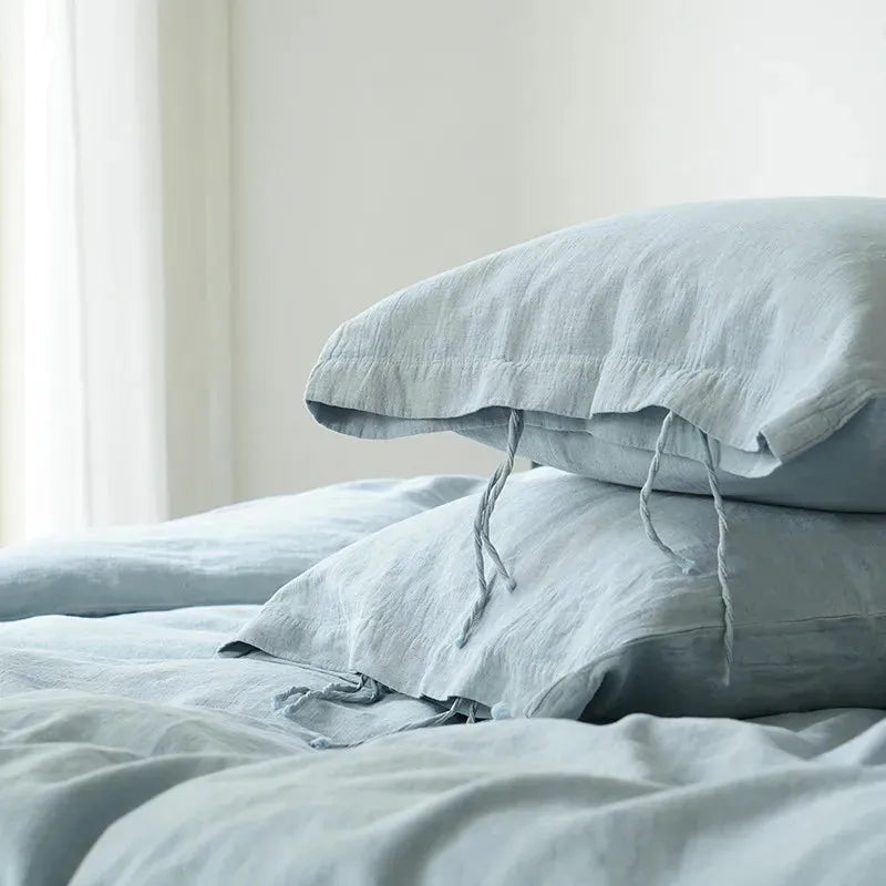 Texture Cotton Linen Blend Duvet Cover Set - 图片 8