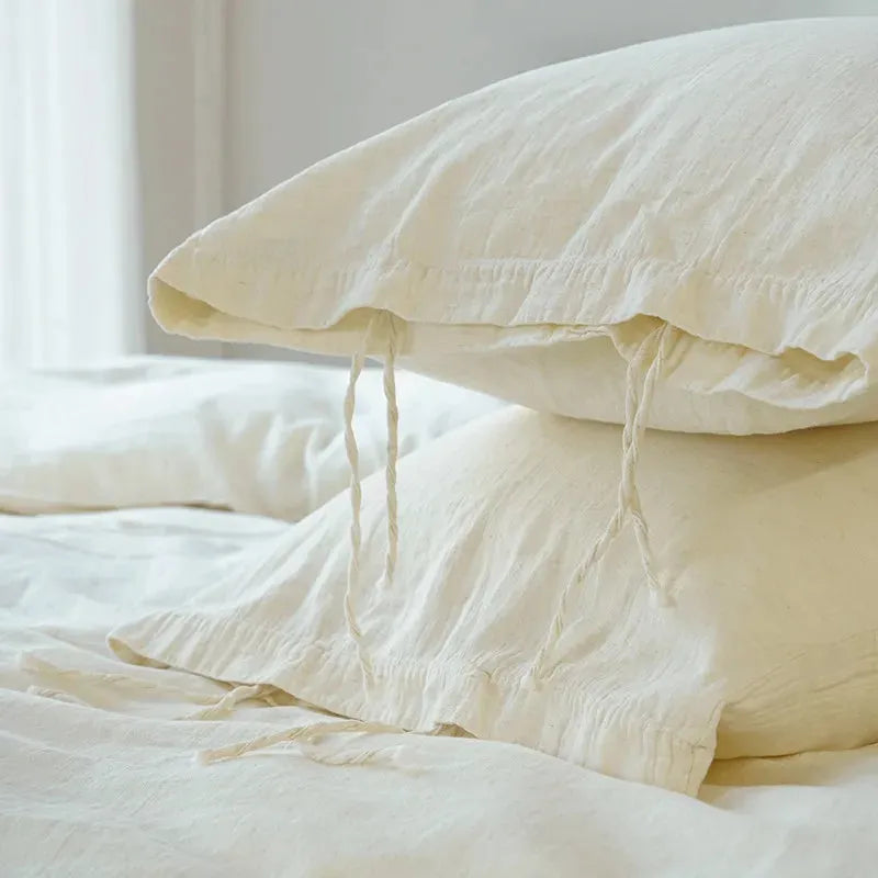 Texture Cotton Linen Blend Duvet Cover Set - 图片 27