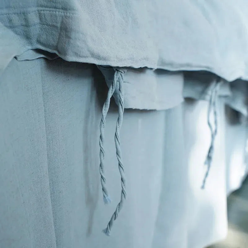 Texture Cotton Linen Blend Duvet Cover Set - 图片 4
