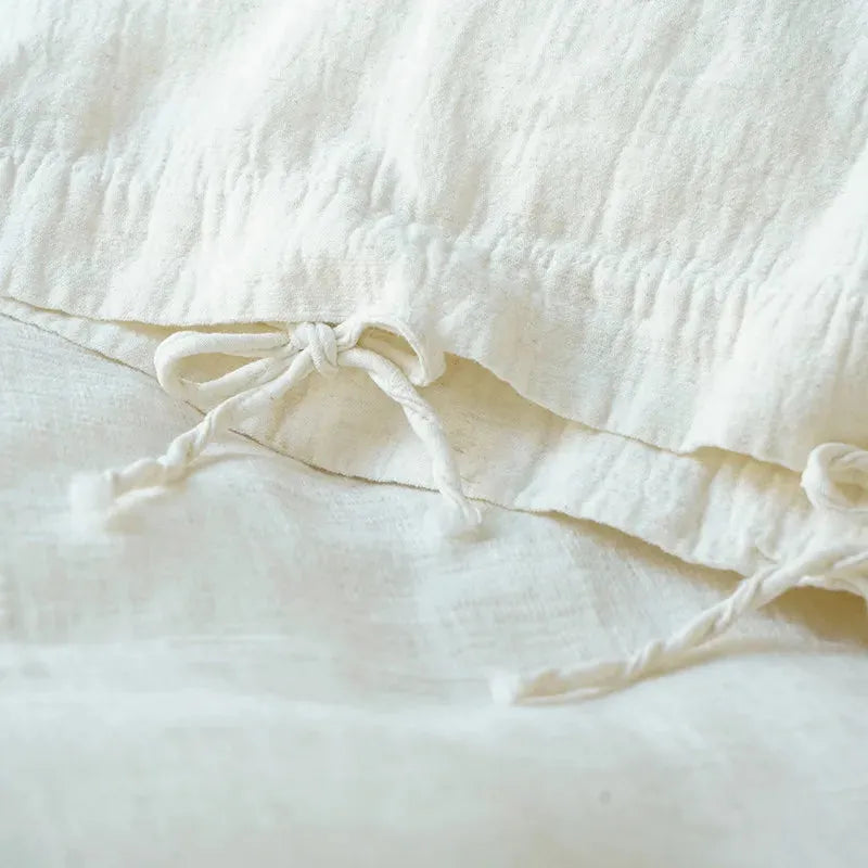 Texture Cotton Linen Blend Duvet Cover Set - 图片 16