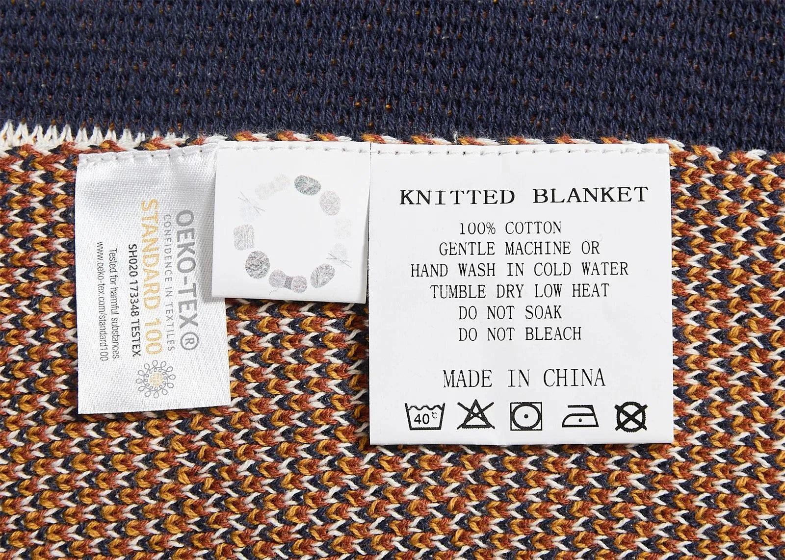 Tranquil Color Stripe Cotton Throw Blanket - 图片 4