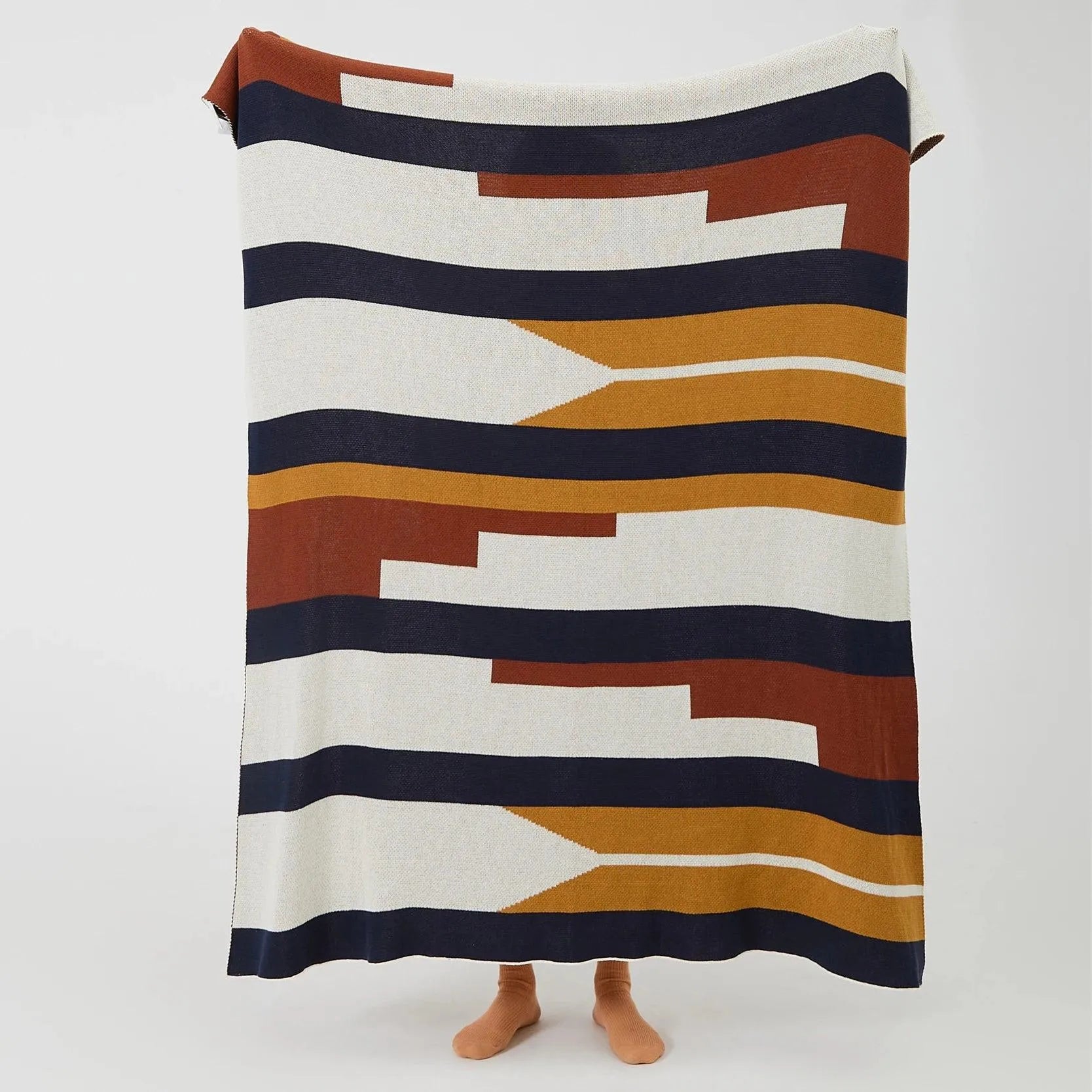Tranquil Color Stripe Cotton Throw Blanket - 图片 9