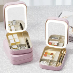 LED Mirror Makeup Organizer Box