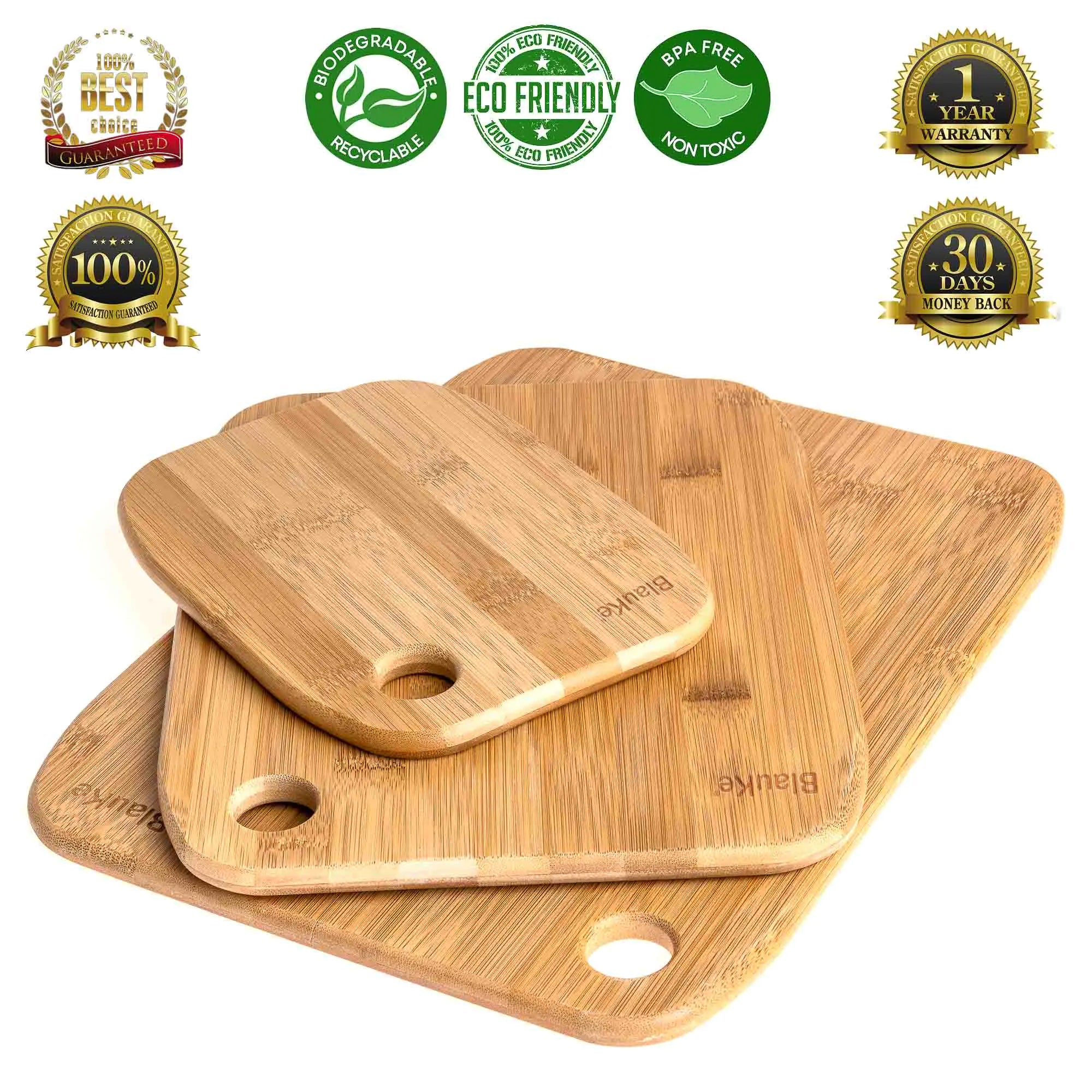 Wooden Cutting Boards for Kitchen - Bamboo Chopping Board Set of 3 - 图片 12